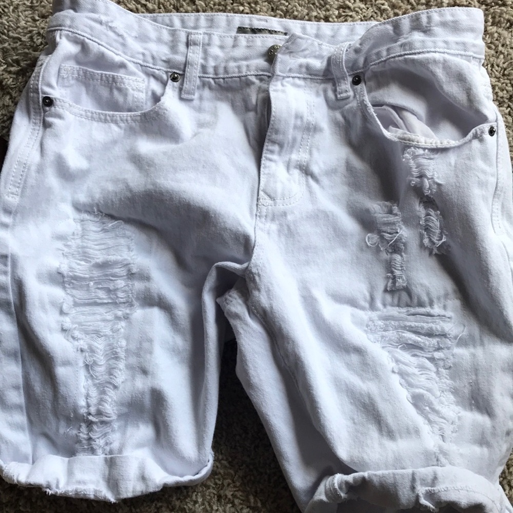 White Jean shorts